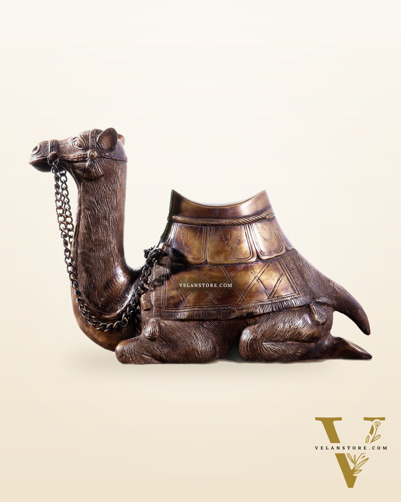 Pure Brass Seated Camel Statue – Vastu Approved Décor for Home or Office