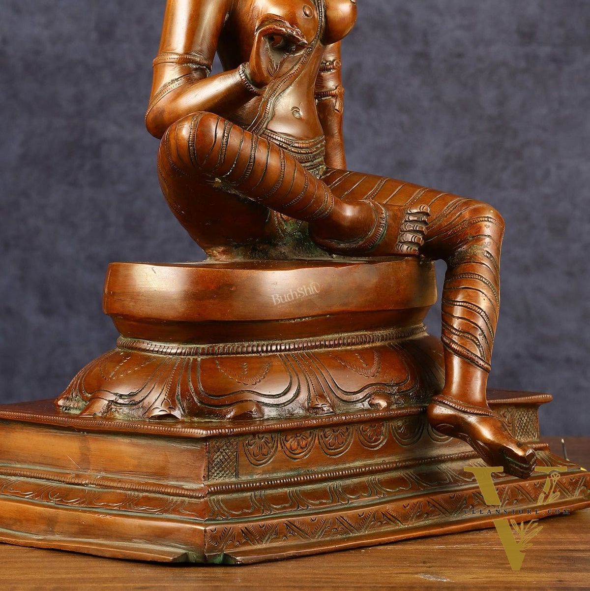 Pure Brass Seated Goddess Uma Parvati Idol | Height: 14 inch