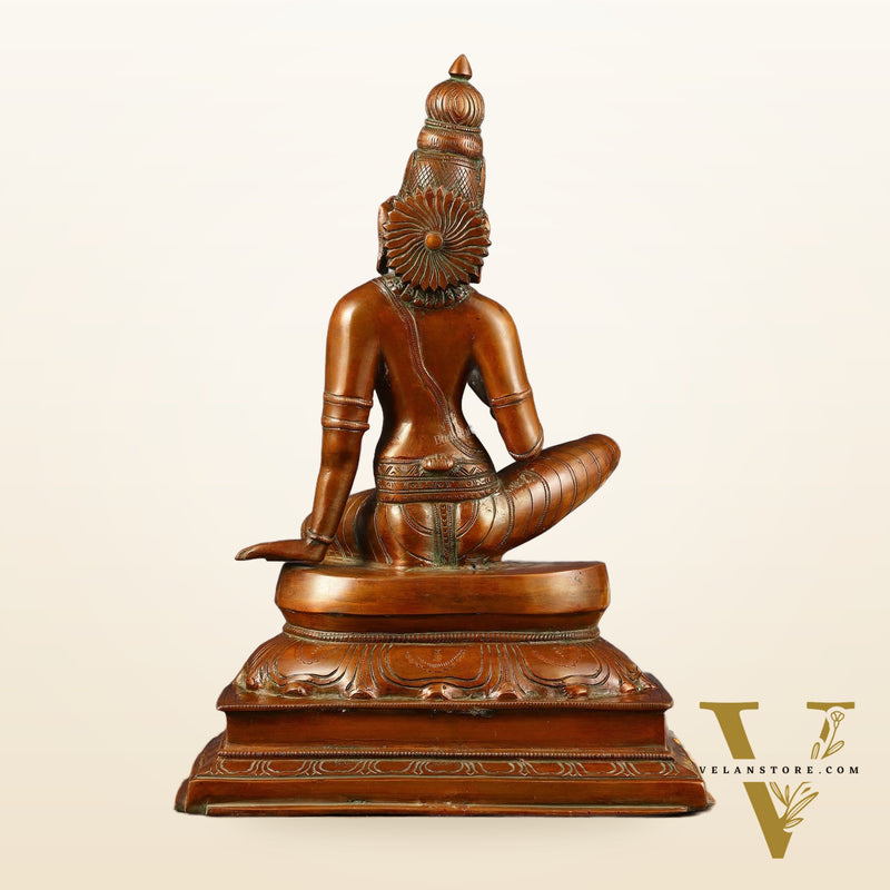 Pure Brass Seated Goddess Uma Parvati Idol | Height: 14 inch