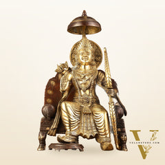 Pure Brass Seated Lord Ram Idol - 15.5" Dual Tone