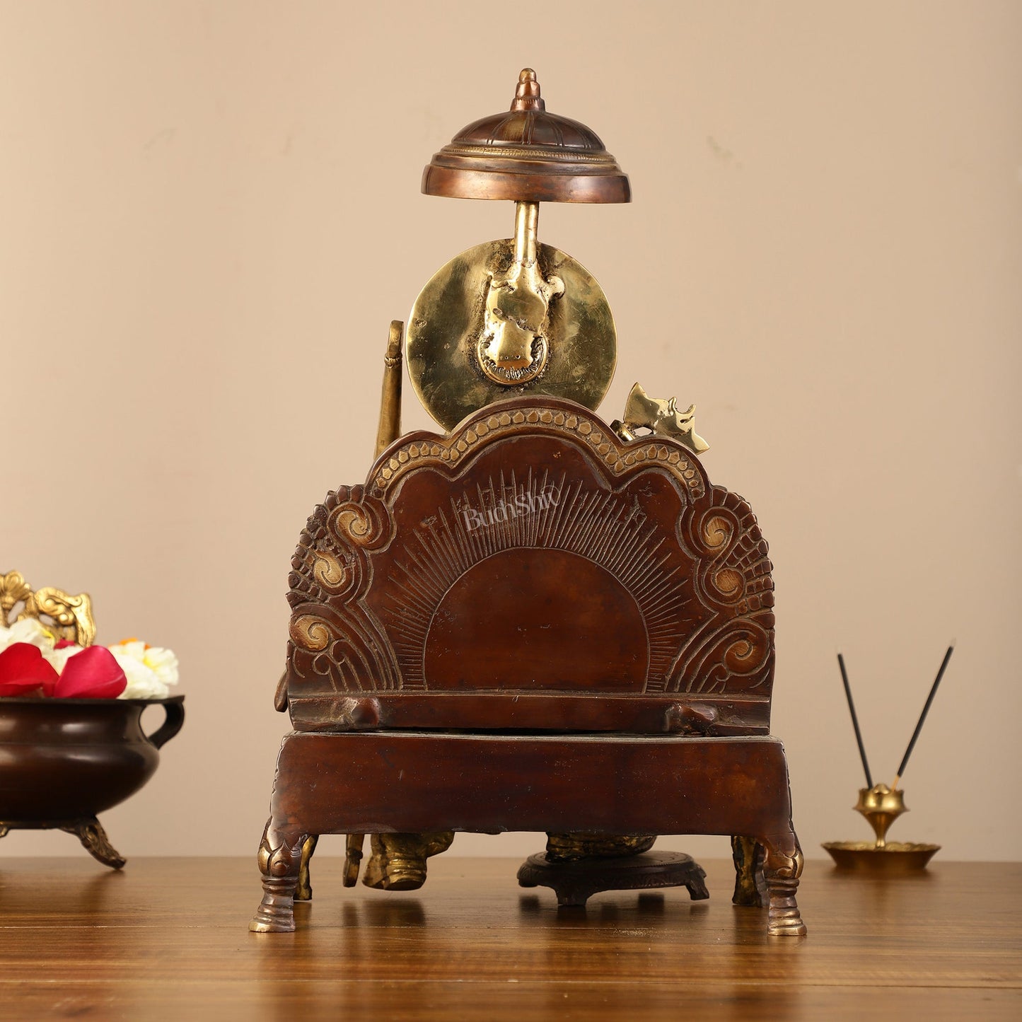 Pure Brass Seated Lord Ram Idol - 15.5" Dual Tone