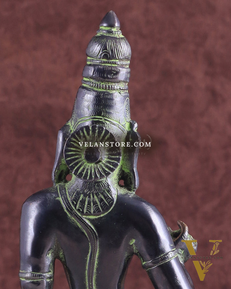 Pure Brass Seated Parvati Idol - 12" Black green tone