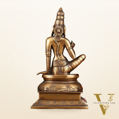 Pure Brass Seated Parvati Idol - 12"