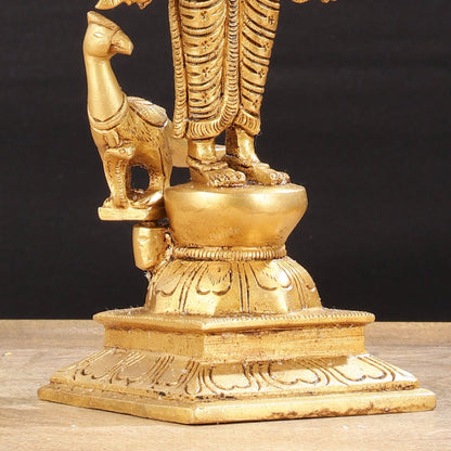 Pure Brass Shanmukha Murugan Idol with Six Heads 10.5 inch