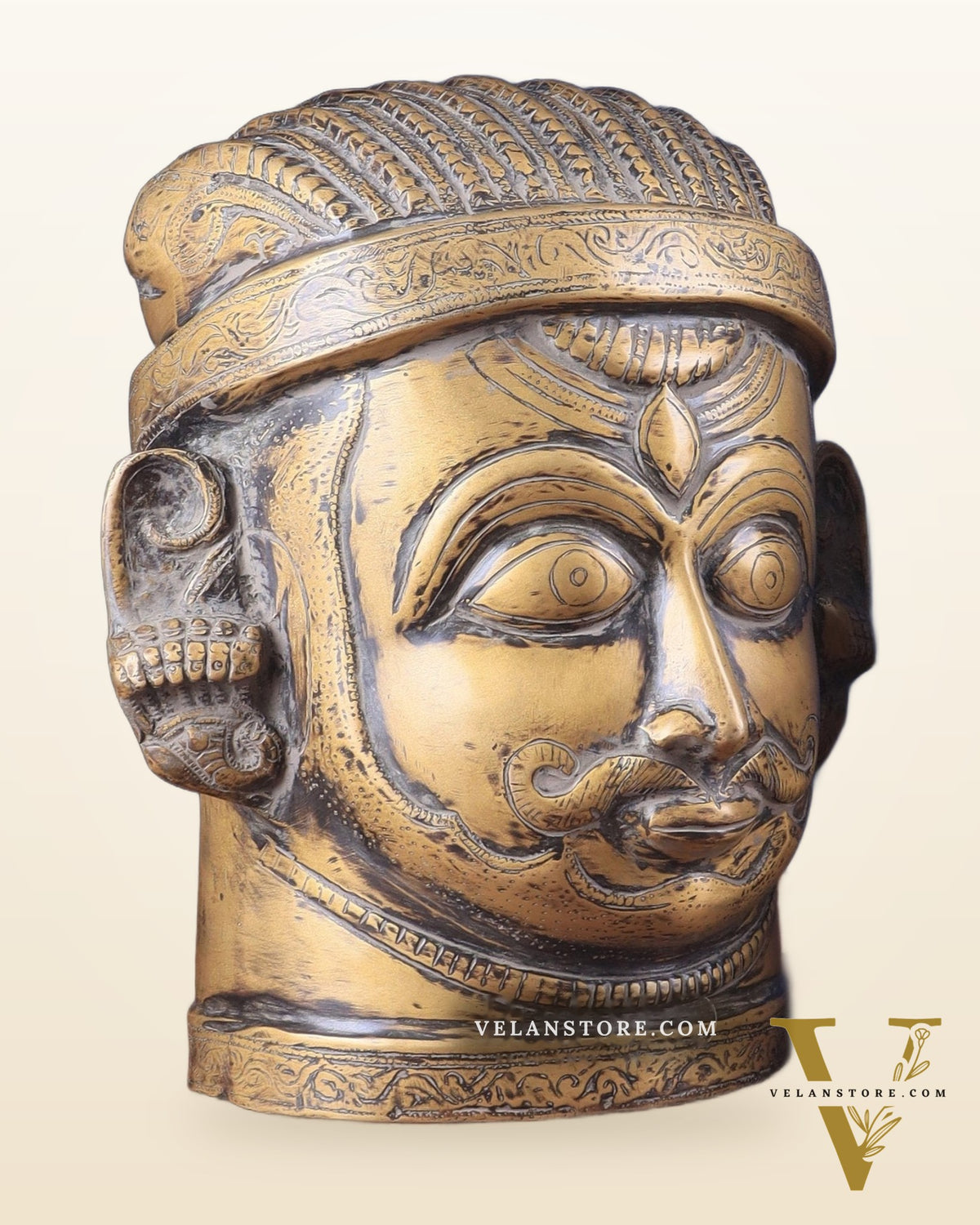 Pure Brass Shiva and Parvati/Gauri Face Sculptures