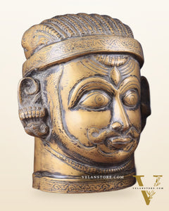 Pure Brass Shiva and Parvati/Gauri Face Sculptures