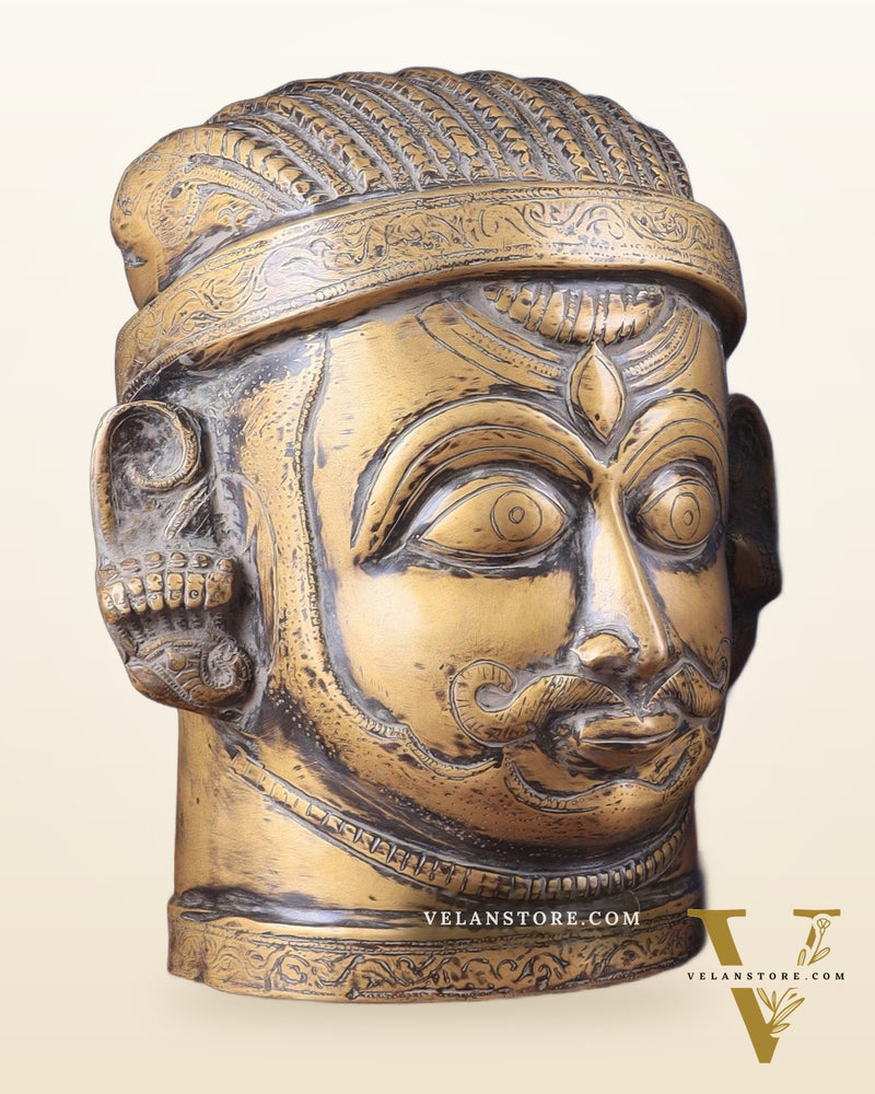 Pure Brass Shiva and Parvati/Gauri Face Sculptures
