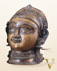 Pure Brass Shiva and Parvati/Gauri Face Sculptures