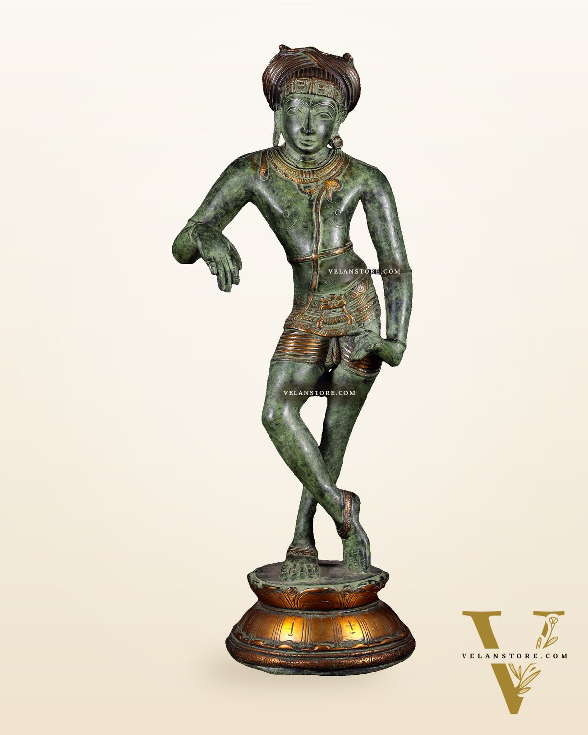 Pure Brass Shiva as Vrishabhavahana Statue 22.5" Green patina tone