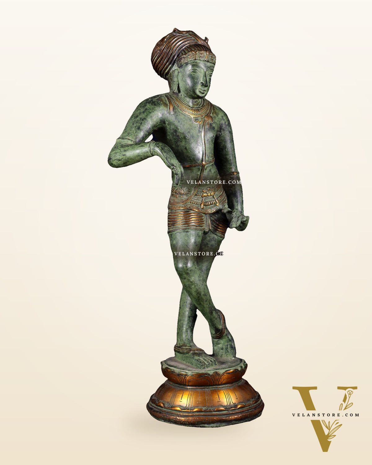 Pure Brass Shiva as Vrishabhavahana Statue 22.5" Green patina tone
