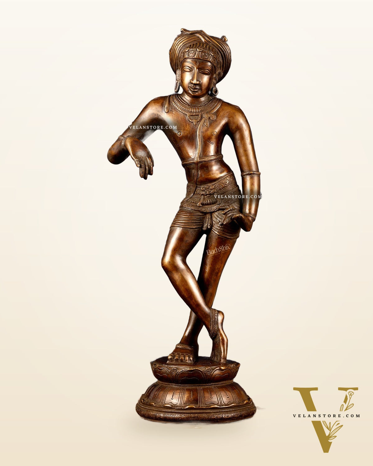 Pure Brass Shiva as Vrishabhavahana Statue 22.5"