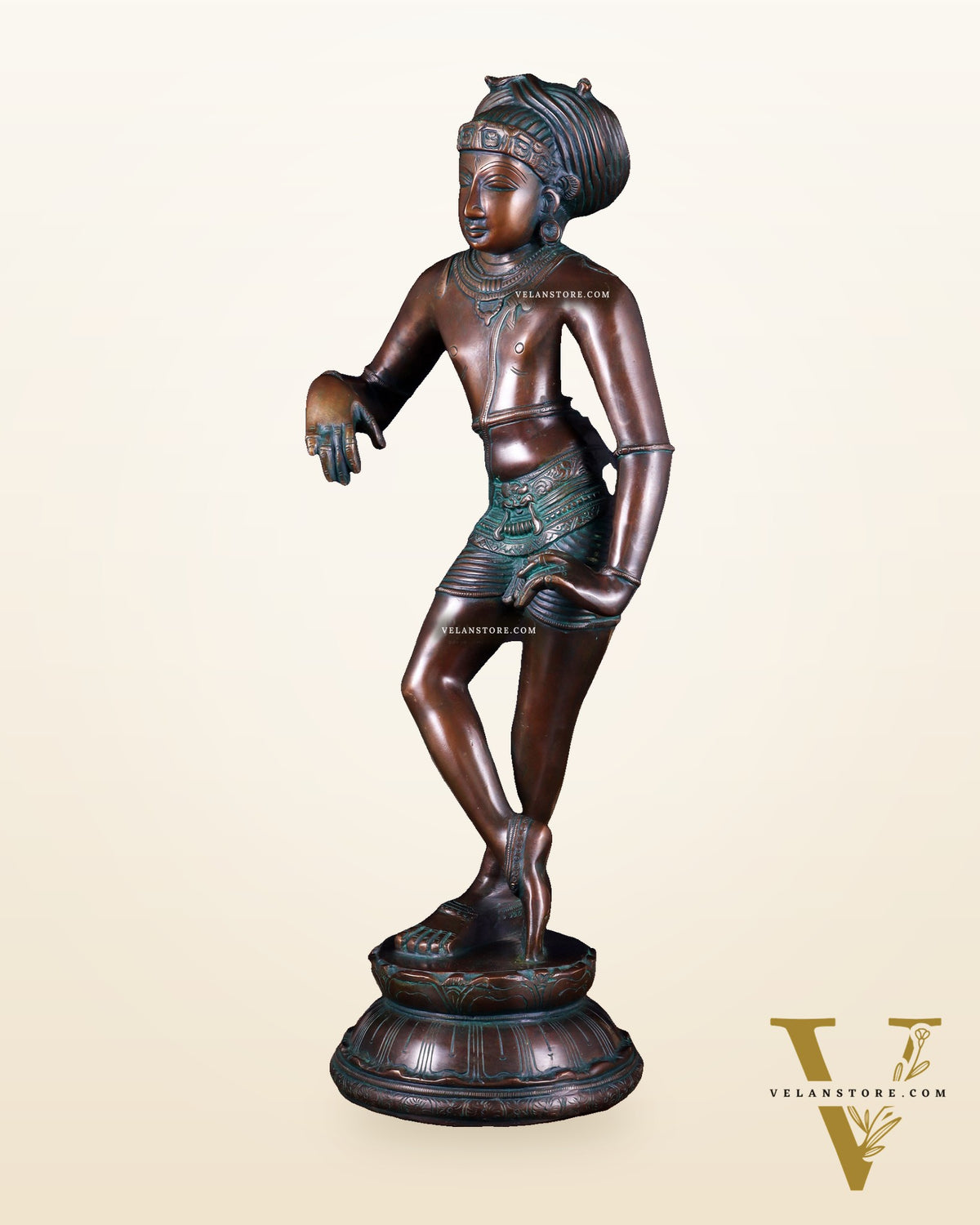 Pure Brass Shiva as Vrishabhavahana Statue 22.5"