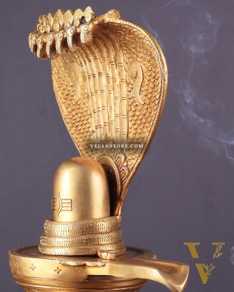 Pure Brass Shiva Lingam – 13.5"