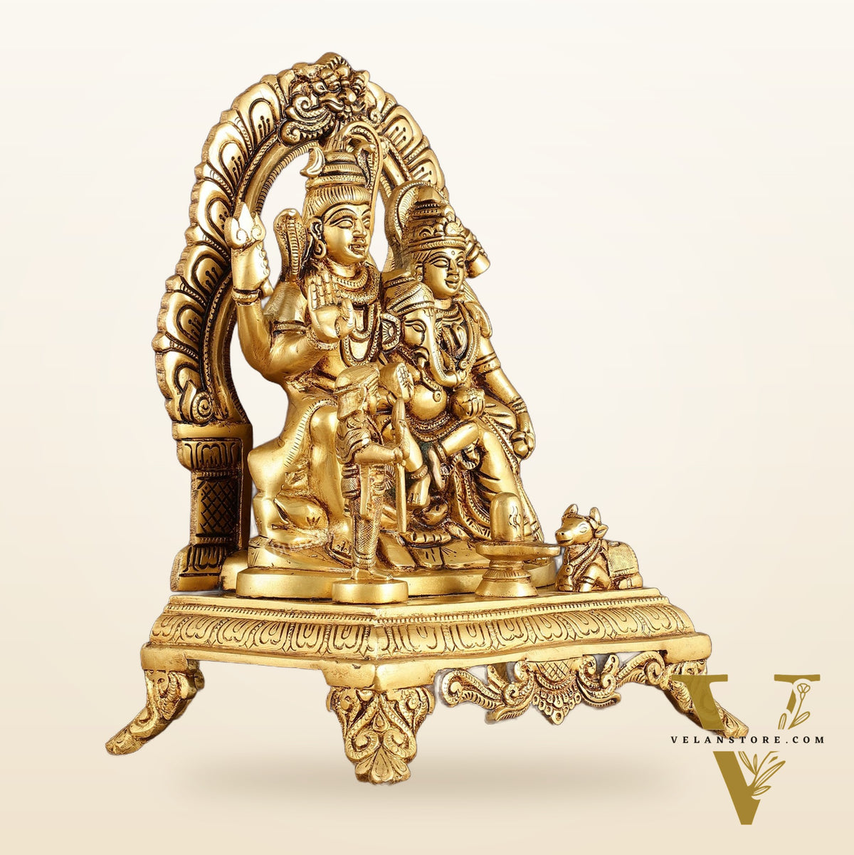 Pure Brass Shiva Parivar Statue 12 inch
