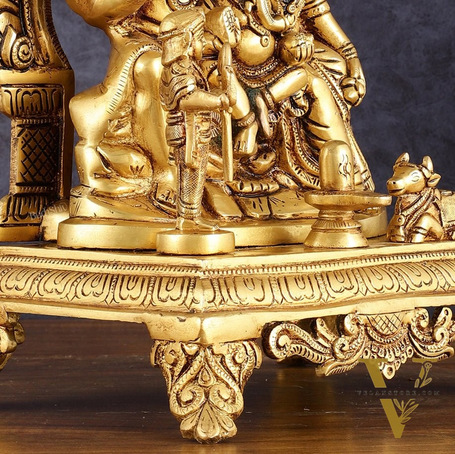 Pure Brass Shiva Parivar Statue 12 inch
