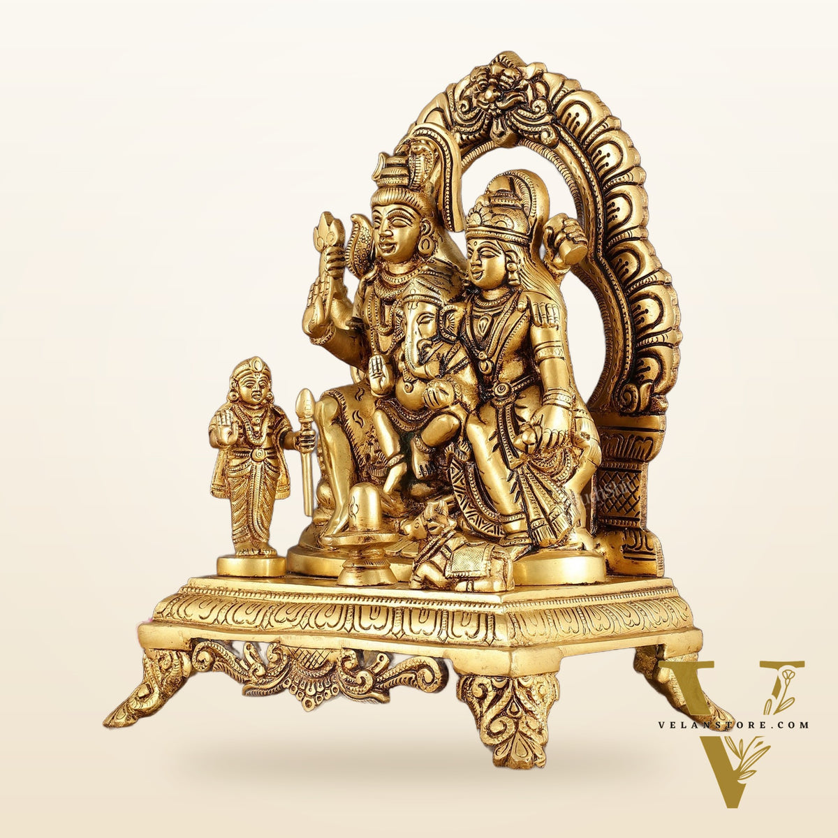 Pure Brass Shiva Parivar Statue 12 inch