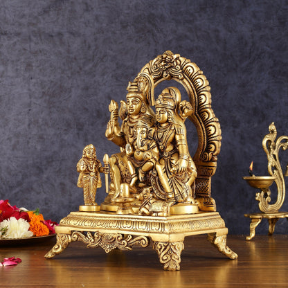 Pure Brass Shiva Parivar Statue 12 inch