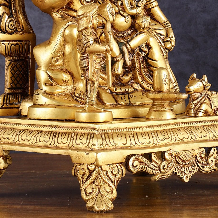Pure Brass Shiva Parivar Statue 12 inch
