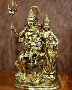 Pure Brass Shiva Parivar Statue - 28" large size