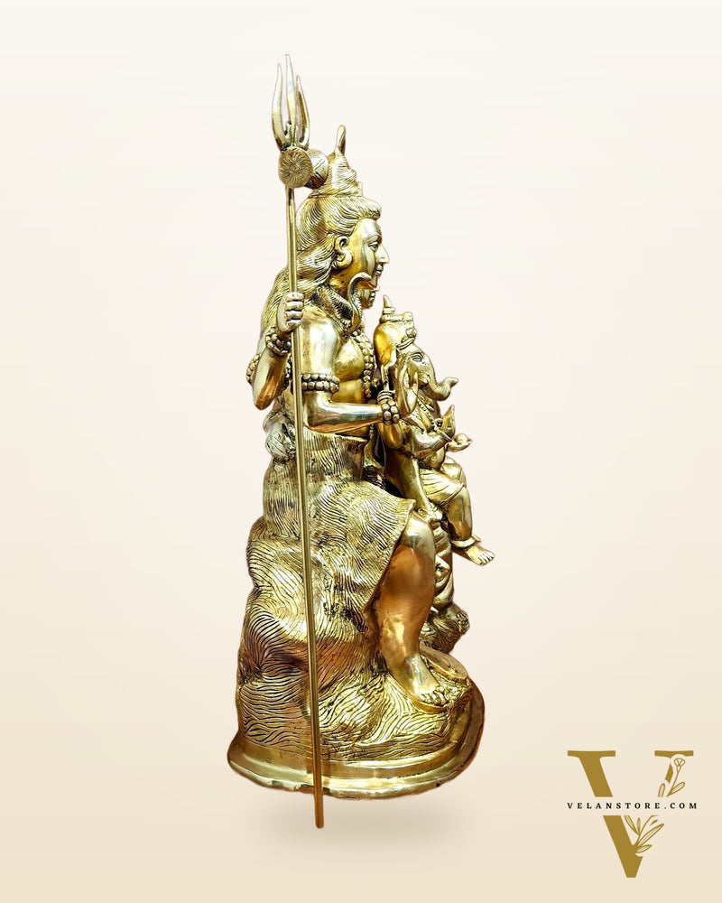 Pure Brass Shiva Parivar Statue - 28" large size