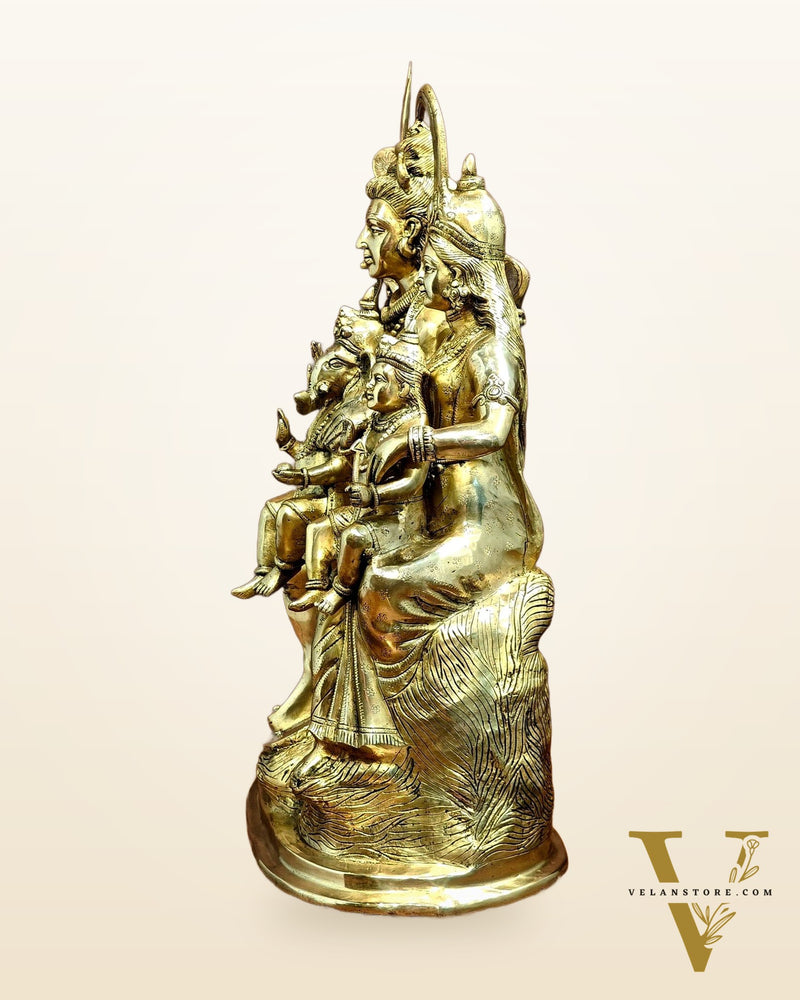 Pure Brass Shiva Parivar Statue - 28" large size
