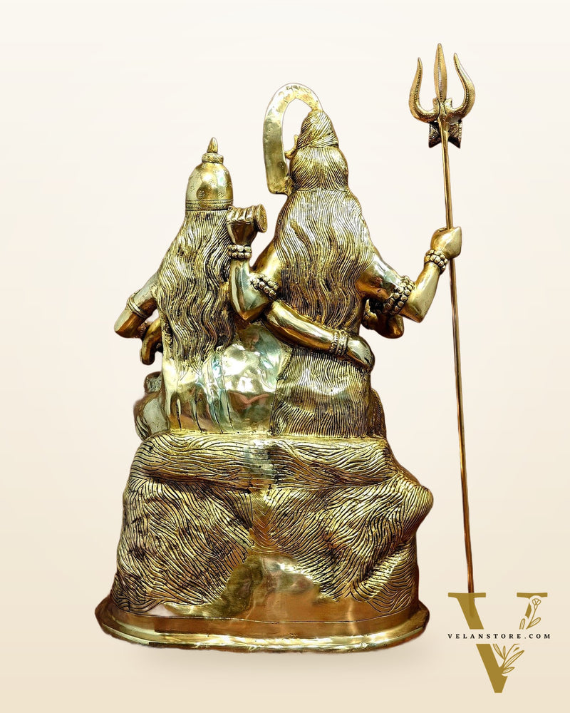 Pure Brass Shiva Parivar Statue - 28" large size