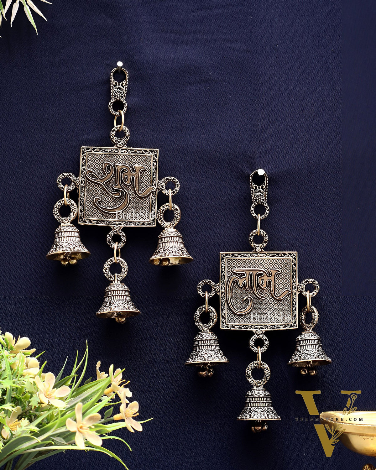Pure Brass Shubh Labh Wall Hanging Pair – Lightweight & Auspicious