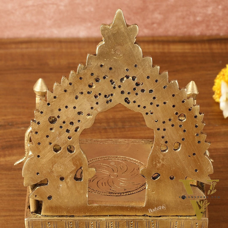 Pure Brass Singhasan Peeta for God Idols | 8 Inch Height