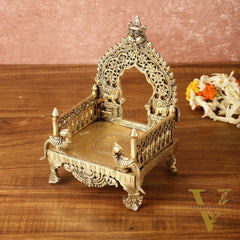 Pure Brass Singhasan Peeta for God Idols | 8 Inch Height