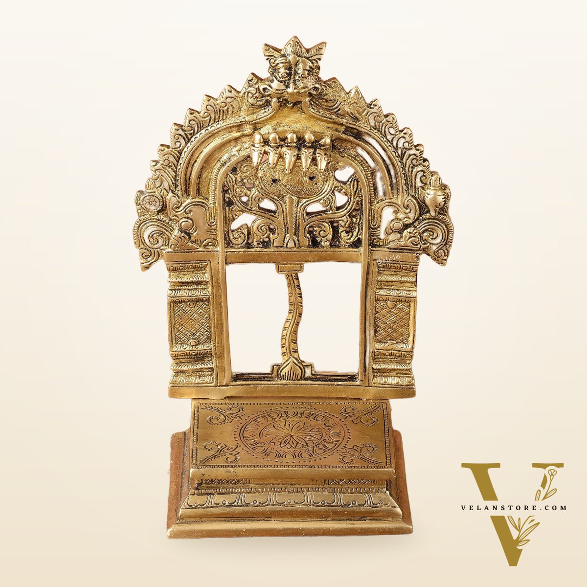 Pure Brass Singhasan Peeta for God Idols | 9 Inch Height