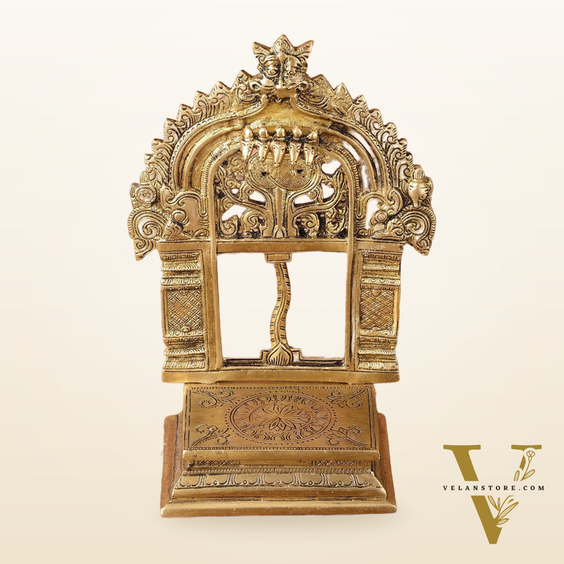 Pure Brass Singhasan Peeta for God Idols | 9 Inch Height
