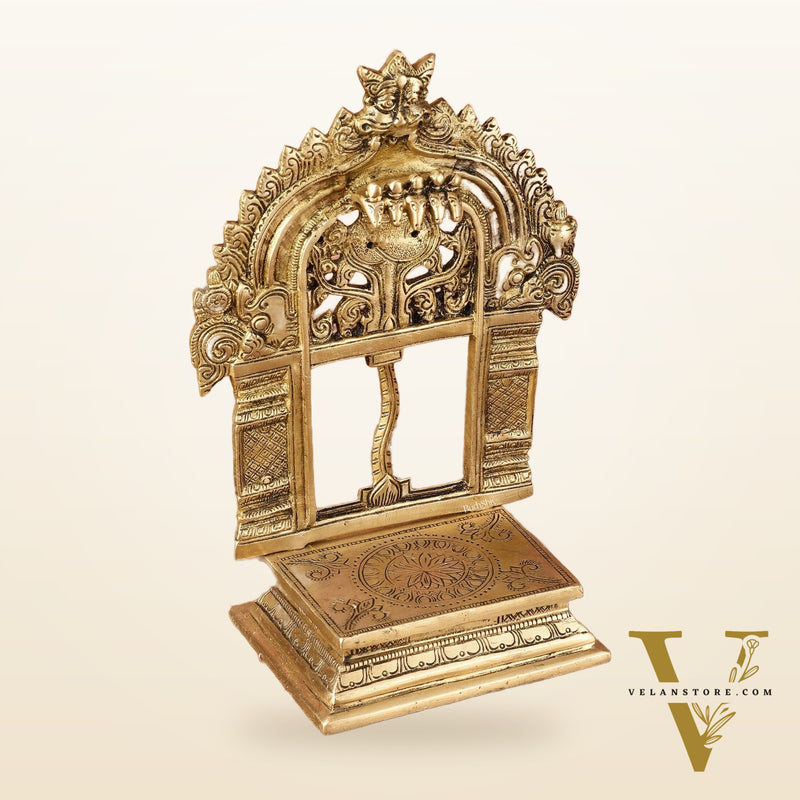 Pure Brass Singhasan Peeta for God Idols | 9 Inch Height