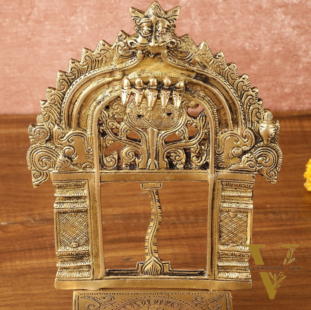 Pure Brass Singhasan Peeta for God Idols | 9 Inch Height