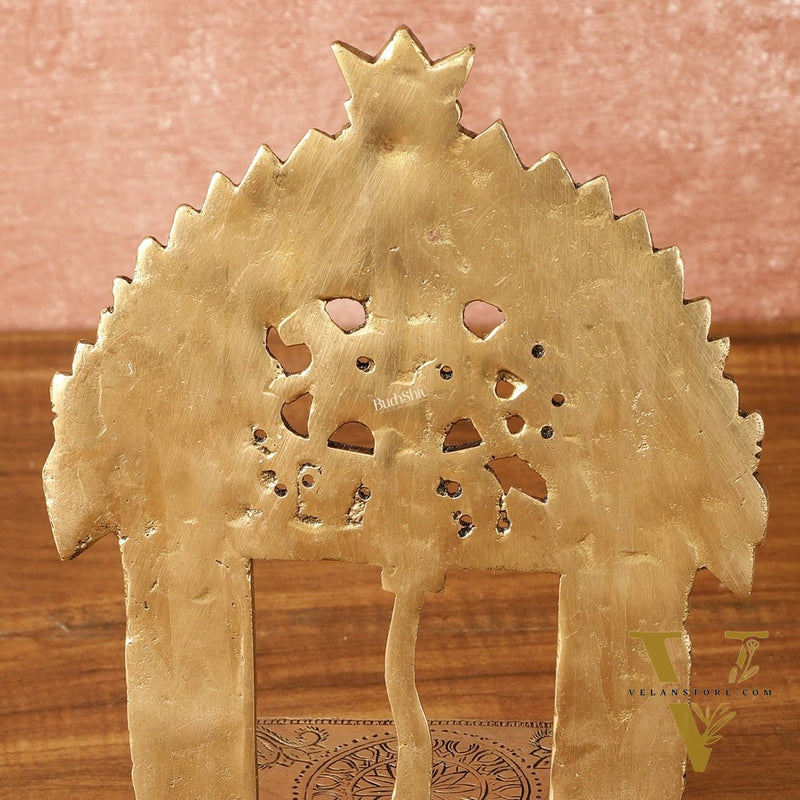 Pure Brass Singhasan Peeta for God Idols | 9 Inch Height