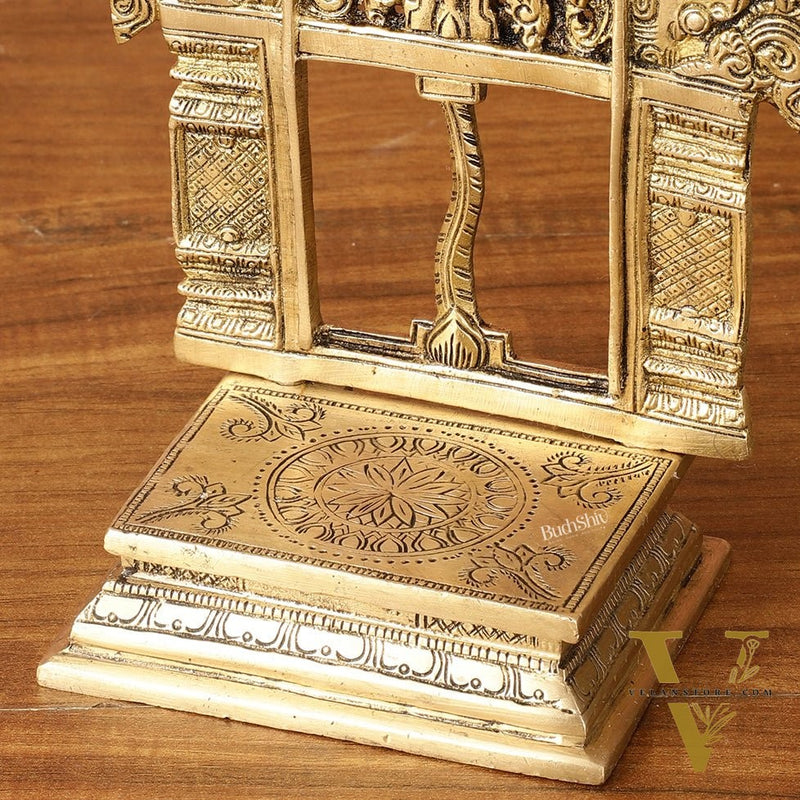 Pure Brass Singhasan Peeta for God Idols | 9 Inch Height