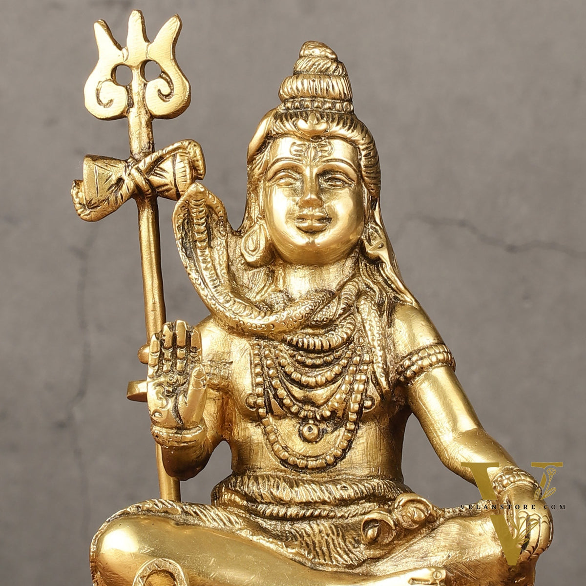 Pure Brass Sitting Lord Shiva Idol - 6"