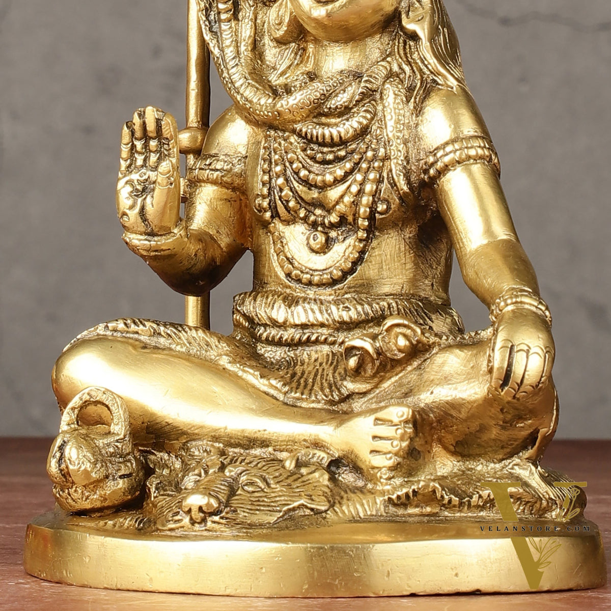 Pure Brass Sitting Lord Shiva Idol - 6"
