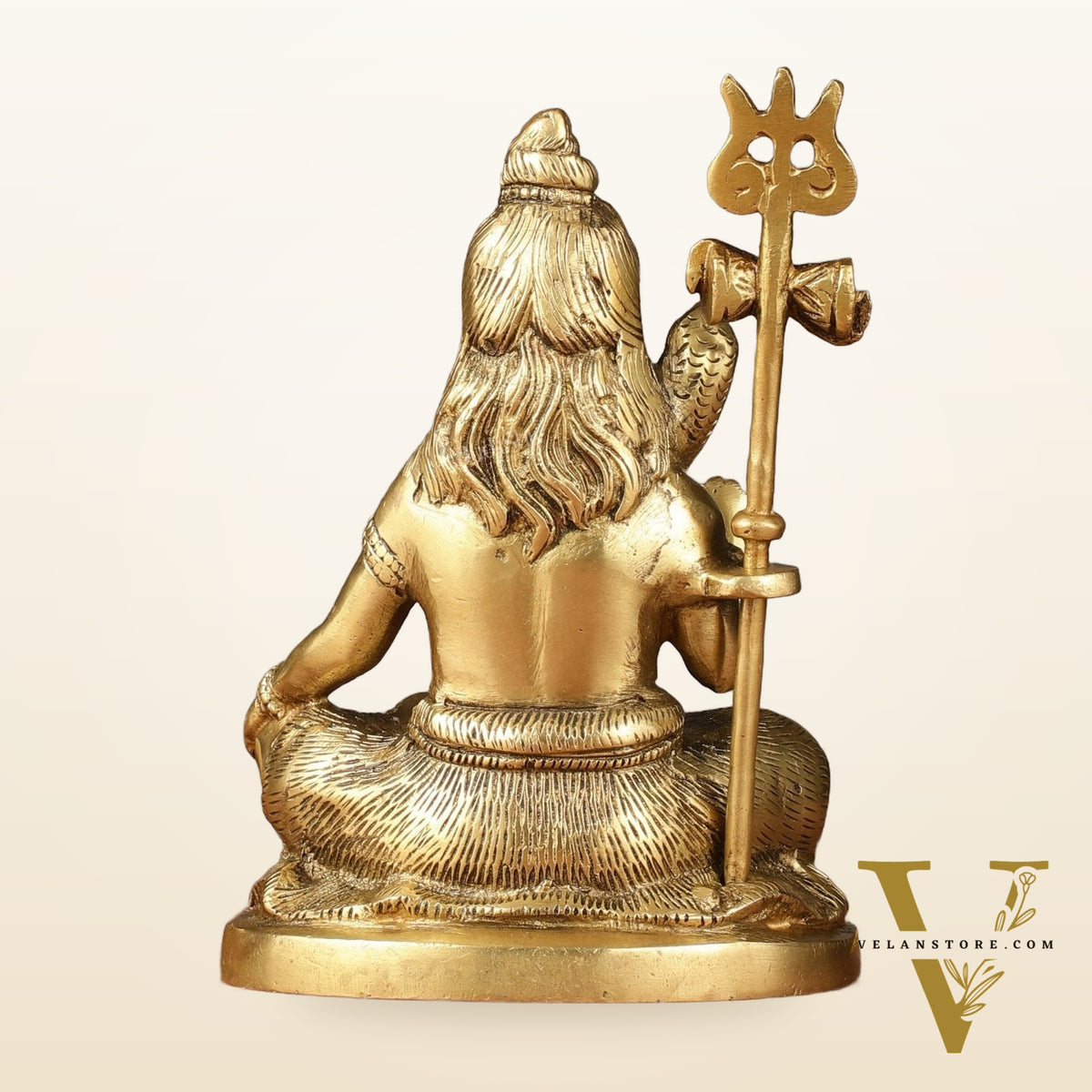 Pure Brass Sitting Lord Shiva Idol - 6"