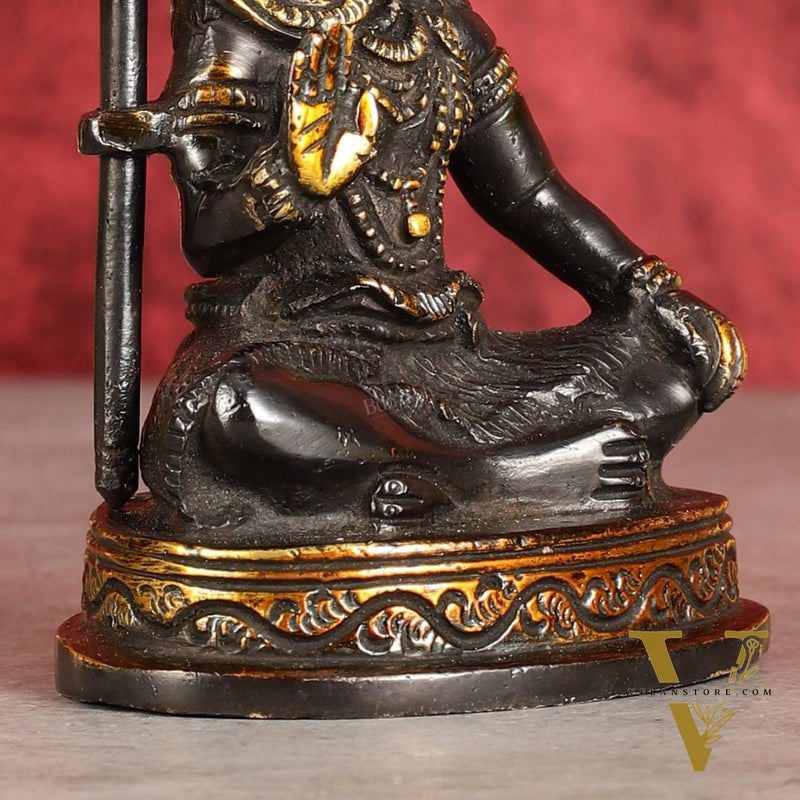Pure Brass Sitting Lord Shiva Idol - 6"