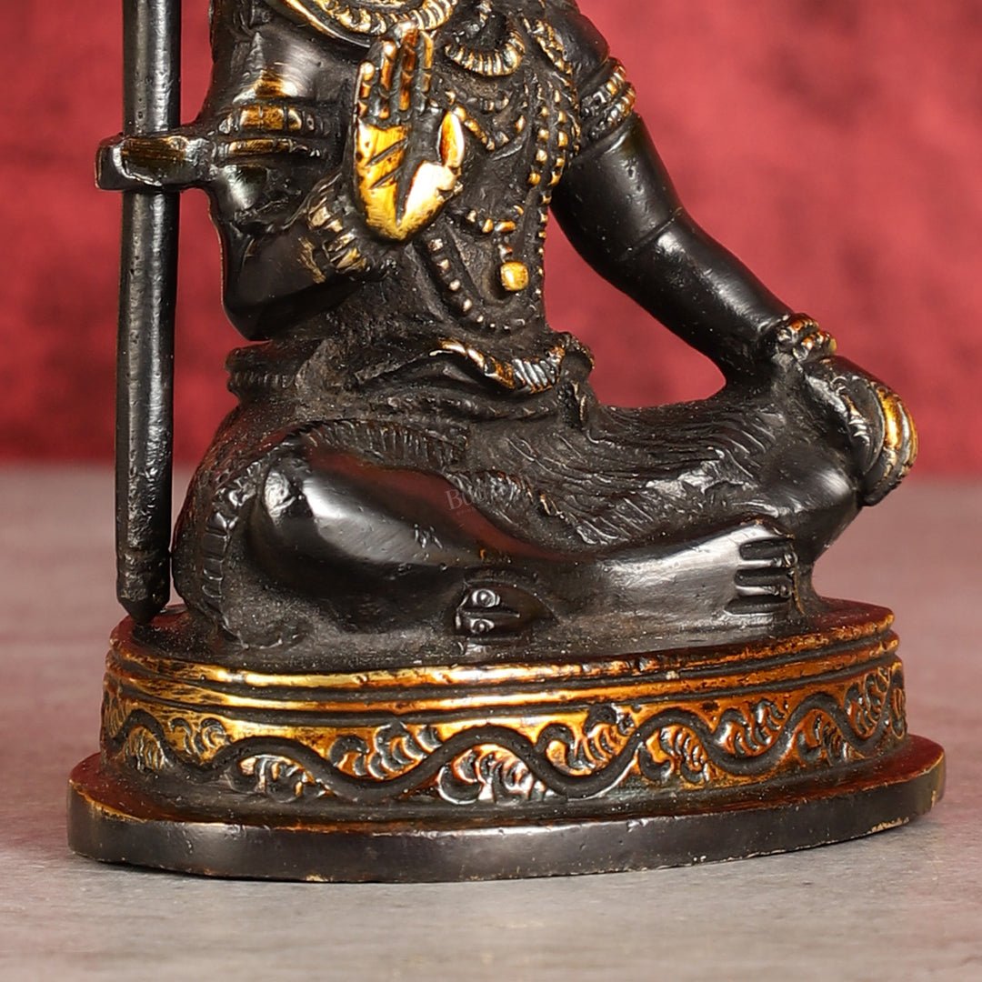 Pure Brass Sitting Lord Shiva Idol - 6"