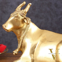 Pure Brass Sitting nandi Idol | 5.5"