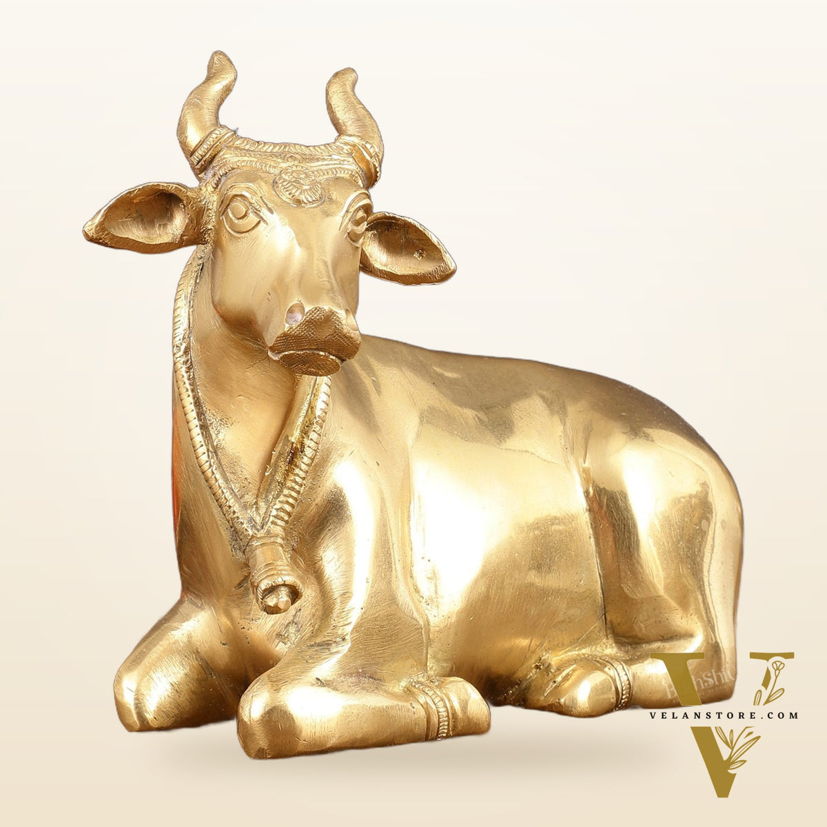 Pure Brass Sitting nandi Idol | 5.5"