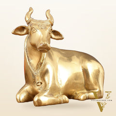 Pure Brass Sitting nandi Idol | 5.5"