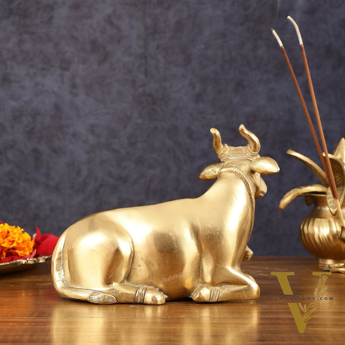 Pure Brass Sitting nandi Idol | 5.5"
