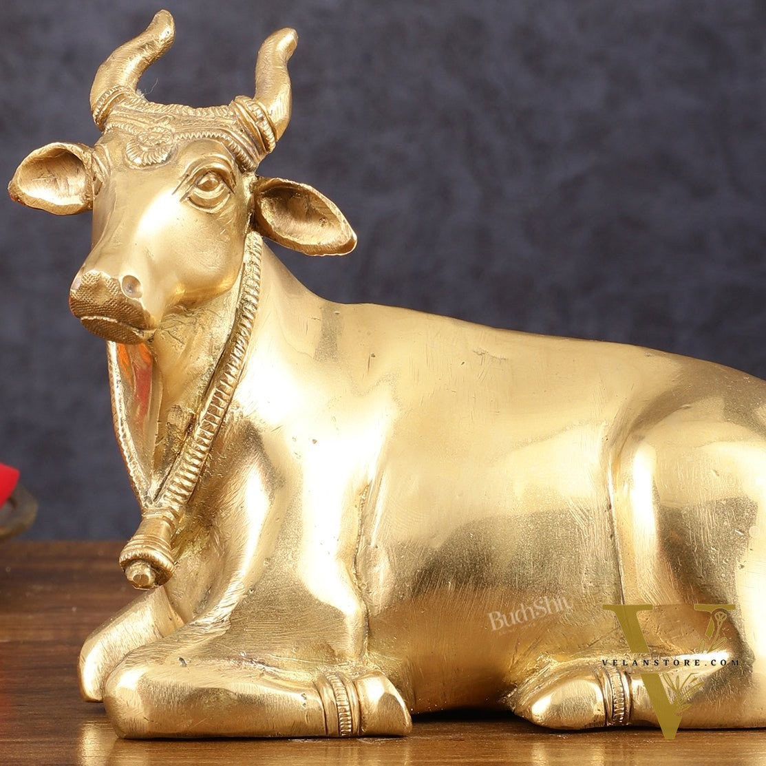 Pure Brass Sitting nandi Idol | 5.5"