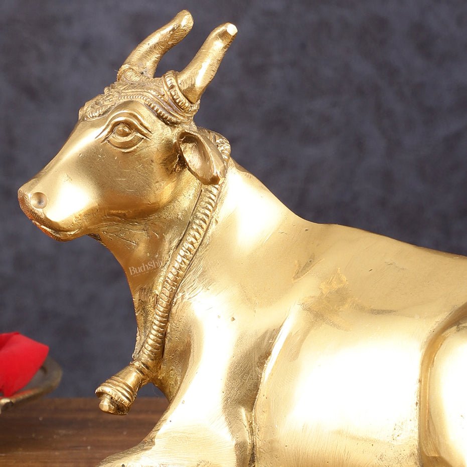 Pure Brass Sitting nandi Idol | 5.5"