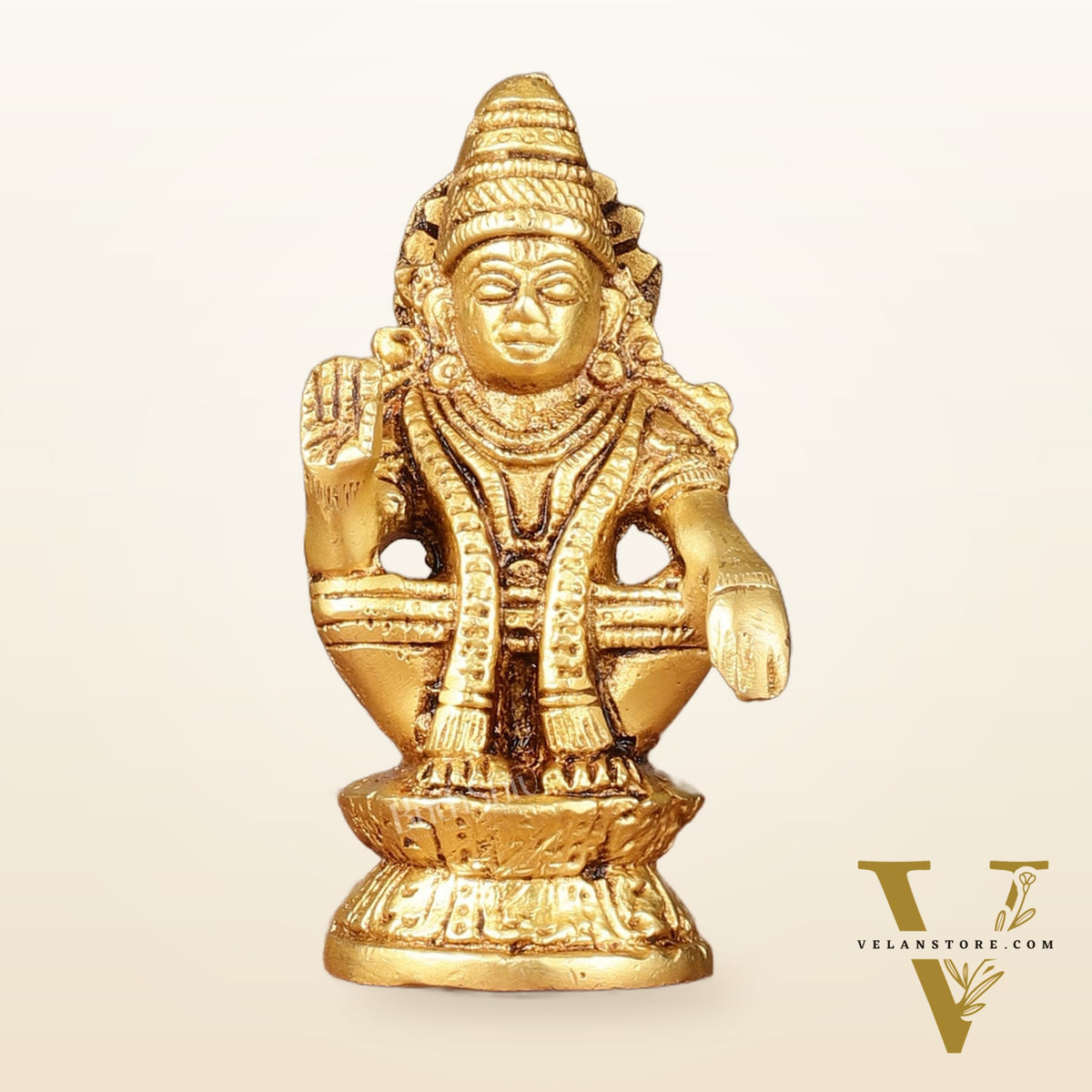 Pure brass small Ayyappa swamy idol 4 inch