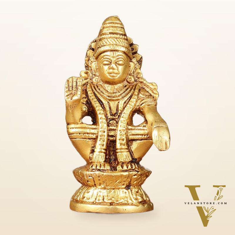 Pure brass small Ayyappa swamy idol 4 inch