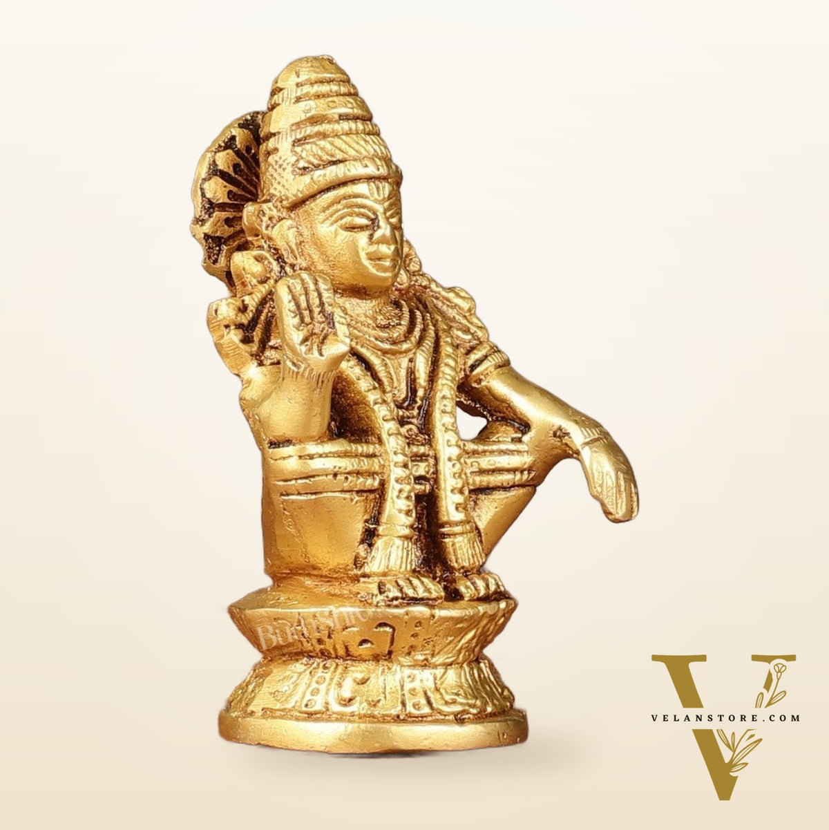 Pure brass small Ayyappa swamy idol 4 inch