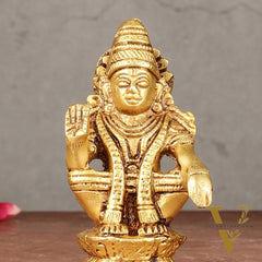Pure brass small Ayyappa swamy idol 4 inch